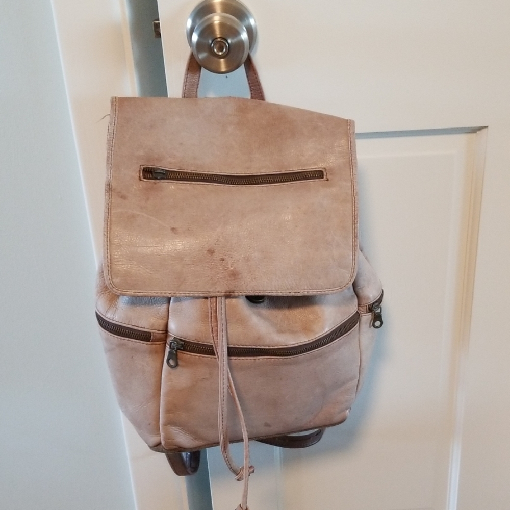 Leather backpack